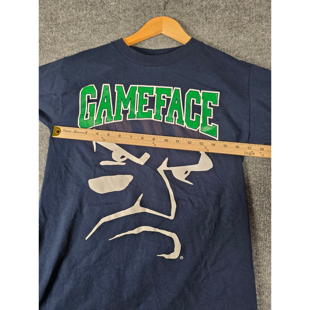 Y2K GameFace T Shirt Adult Small Navy Blue Graphic Print Short Sleeve Put It On - Picture 5 of 8